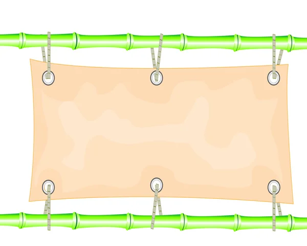 Bord op stam van de bamboe — Stockvector