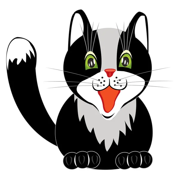 Drawing of the nice cat on white — Stock Vector