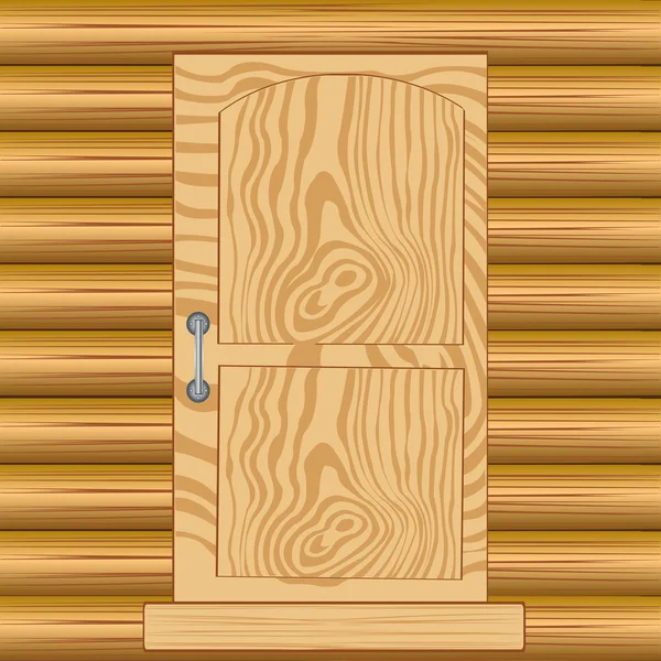 Puerta en casa de madera — Archivo Imágenes Vectoriales