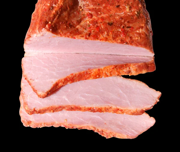 Ham on black background — Stock Photo, Image