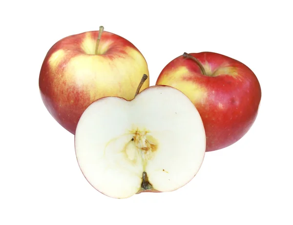 Ripe хотів яблуко на білому — стокове фото