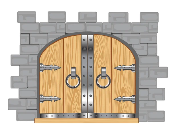 Puertas en fortaleza — Vector de stock
