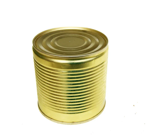 Tin with blank label — Stock Photo, Image