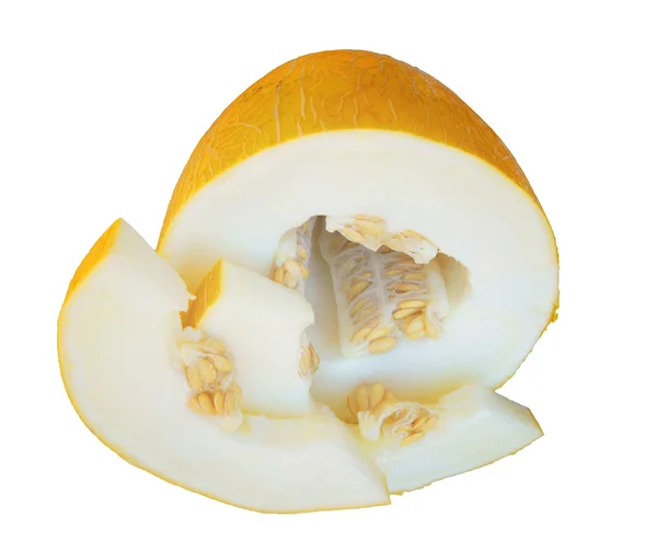 Skivad melon isolerad på vit bakgrund — Stockfoto