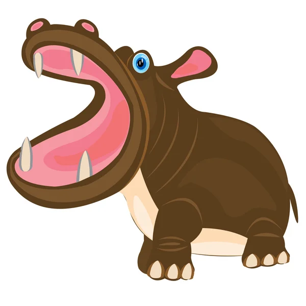 Dibujos animados animal hipopótamo — Vector de stock
