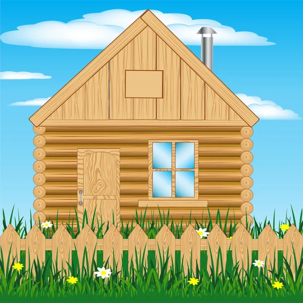 House on nature — Stock Vector