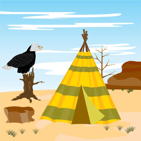 在沙漠中的帐篷 — 图库矢量图片