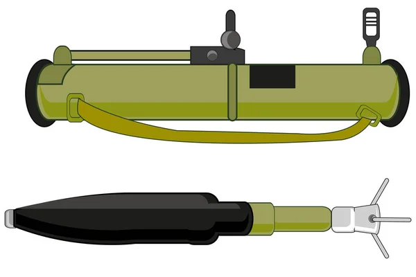 Одноразовый гранатомет с зарядом к нему — стоковый вектор