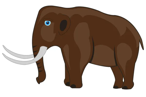 Mamut animal fósil sobre fondo blanco está aislado — Vector de stock