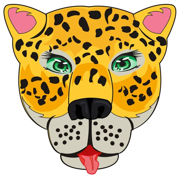 Portrait animal leopard on white background is insulated — Stock Vector