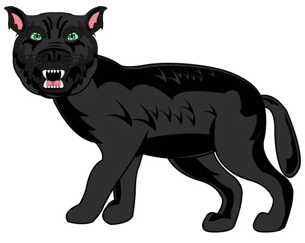 Ilustração vetorial da pantera negra da vida selvagem — Vetor de Stock