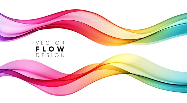 Vector abstracto líneas de onda de flujo de colores aislados sobre fondo blanco. Elemento de diseño para invitación de boda, tarjeta de felicitación — Archivo Imágenes Vectoriales
