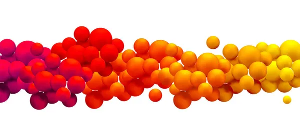 Sfere volanti arcobaleno. Composizione astratta con palline colorate. sfondo vettoriale realistico — Vettoriale Stock