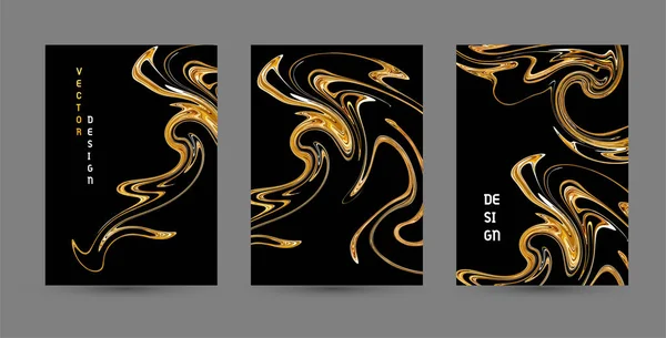 금으로 된 대리석 템플릿, 예술적 인 커버 디자인, 다채 로운 현실적 인 질감, 호화 로운 배경. 유행의 패턴, 그래픽 포스터, 카드. 벡터 일러스트 — 스톡 벡터