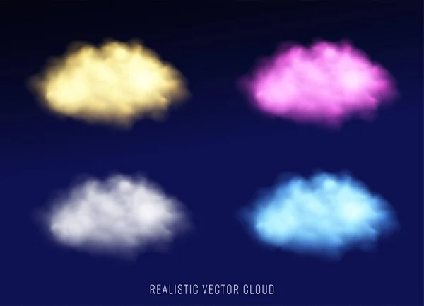 Vectorset Abstract realistisch mist cloud design element — Stockvector