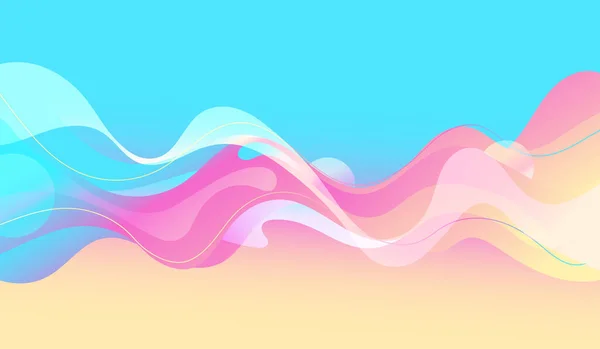 Modern colorful flow poster. Wave Liquid shape color paint. Moving simple lines. — Stockvektor
