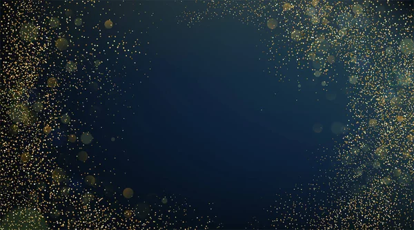 Holiday Abstract shiny color gold bokeh and glitter — Vetor de Stock