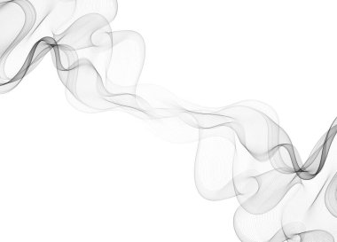 Beyaz arkaplanda izole edilmiş vektör soyut akış dalga çizgileri. Düğün davetiyesi ve tebrik kartı için tasarım ögesi