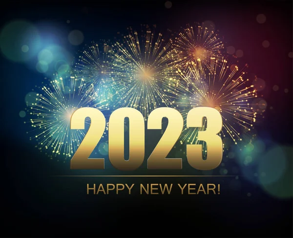 2022 Capodanno Sfondo Astratto Con Fuochi Artificio Calendar Poster Design — Vettoriale Stock