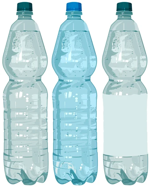 Botella de plástico con agua — Vector de stock