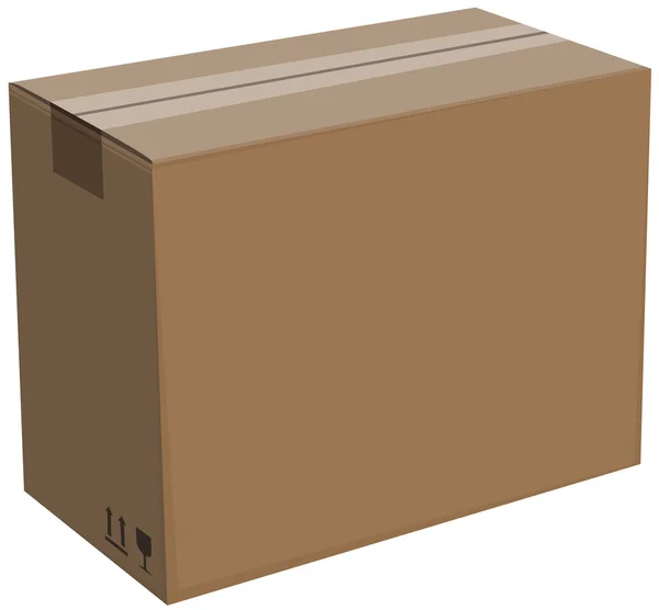 Gesloten kartonnen doos geïsoleerd — Stockvector