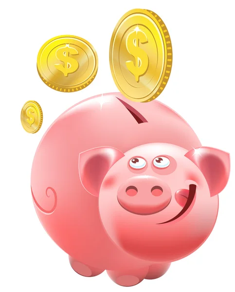 Full Piggy bank — Stock Vector