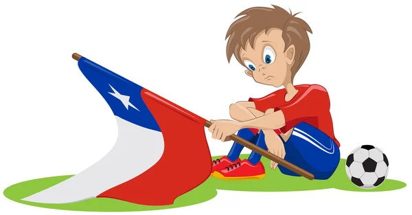 Triste fan del fútbol chileno — Vector de stock