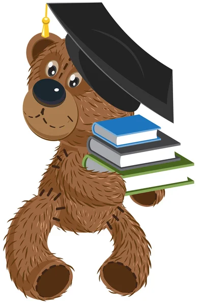 Teddy bear bezit een boeken — Stockvector