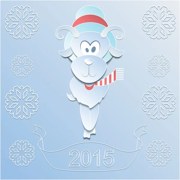 Blauwe geit of schapen, symbool 2015 — Stockvector