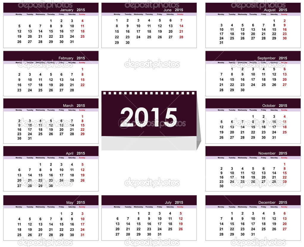 Desk Calendar 15 Template Stock Vector Image By C Orensila