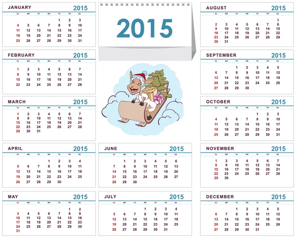 Scrivania calendario 2015 modello — Vettoriale Stock