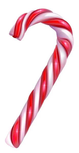 Rood-wit gestreepte kerst zoete lolly stick — Stockvector