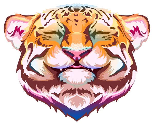 Χαριτωμένο τίγρη κεφάλι χαμόγελο σύμβολο 2022 κινεζικό ημερολογιακό έτος — Διανυσματικό Αρχείο