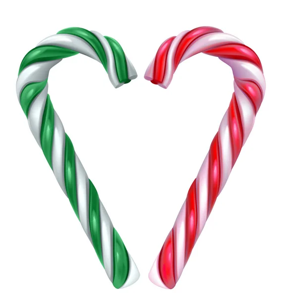 ミントと甘いロリポップクリスマスシンボル休日甘いストライプスティックを設定します。 — ストックベクタ