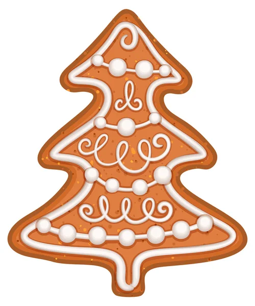 姜饼形圣诞树，圣诞节和新年的传统甜点 — 图库矢量图片