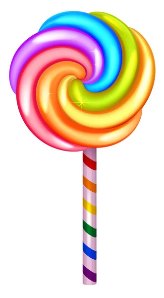 Vereinzelte Regenbogenlutscher Symbol lgbt. Süßes Dessert symbolisiert Feiertag — Stockvektor