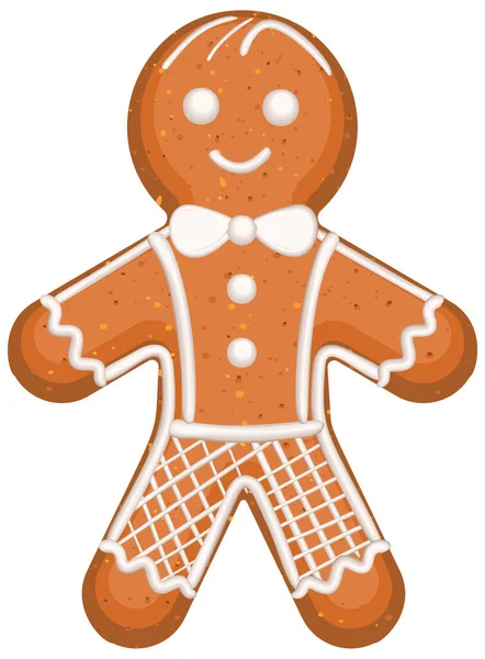 Gingerbread cookie man shape traditional christmas treat baked goods — Stock Vector
