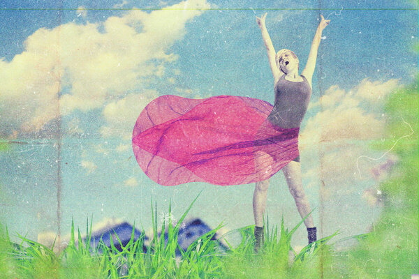 Коллаж с красивой женщиной
