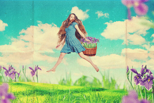 Коллаж с красивой женщиной
