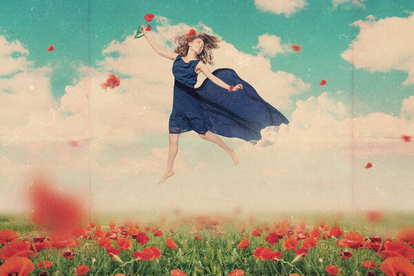 Коллаж с красивой женщиной
