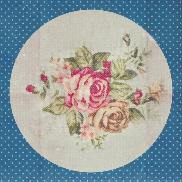 Motif vintage avec des fleurs bleues — Photo