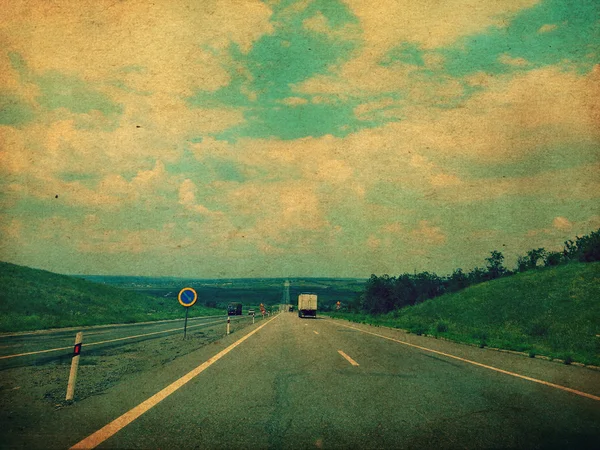Long road, highway in Ukraine, Europe — Stock Photo, Image