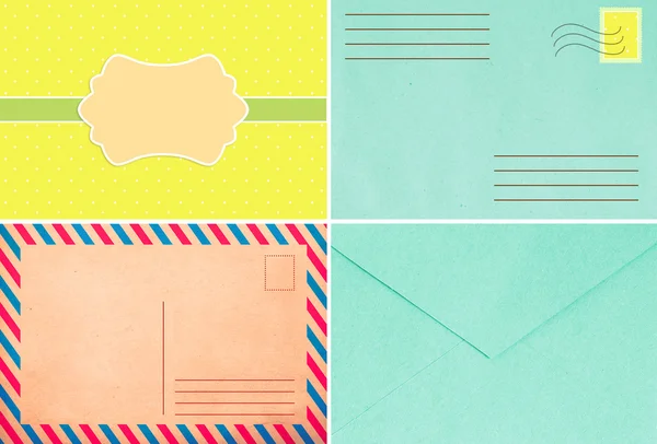 Envelope colorido, estilo vintage, tendência, estilo — Fotografia de Stock