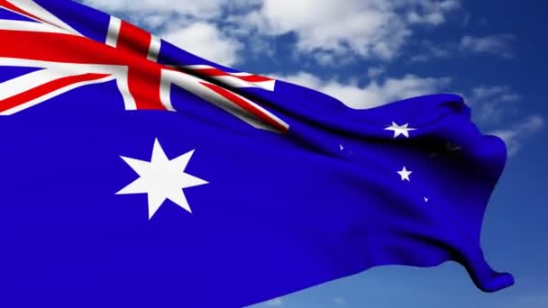 Australische vlag. — Stockvideo