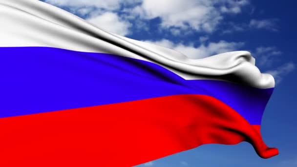 Russische Flagge. — Stockvideo