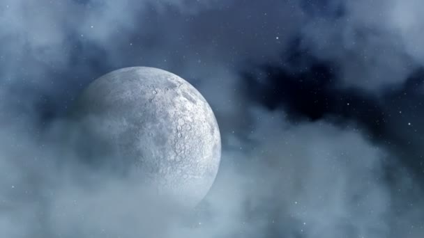 Lune derrière les nuages. — Video