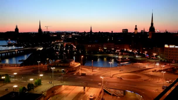 Evening Stockholm. — Stock Video