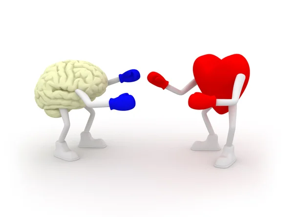 Heart vs Mind. Fighting. — Stock Photo, Image