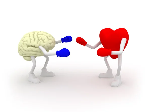 Hjärta vs mind. Fighting. — Stockfoto