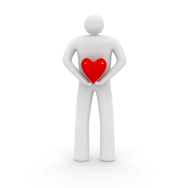 Man with heart shape. — Stock Photo, Image